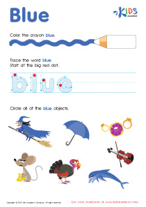 Tracing Words: Green | Kindergarten Worksheet | Kids Academy