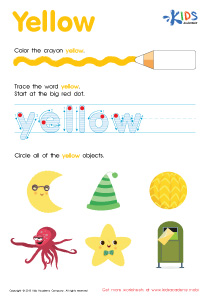 Tracing Words: Green | Kindergarten Worksheet | Kids Academy