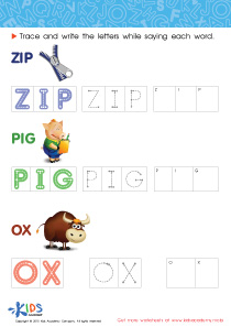 Tracing Words: Green | Kindergarten Worksheet | Kids Academy